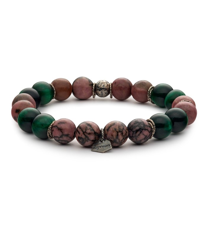 pietre dure naturali da 10mm e argento invecchiato 925‰