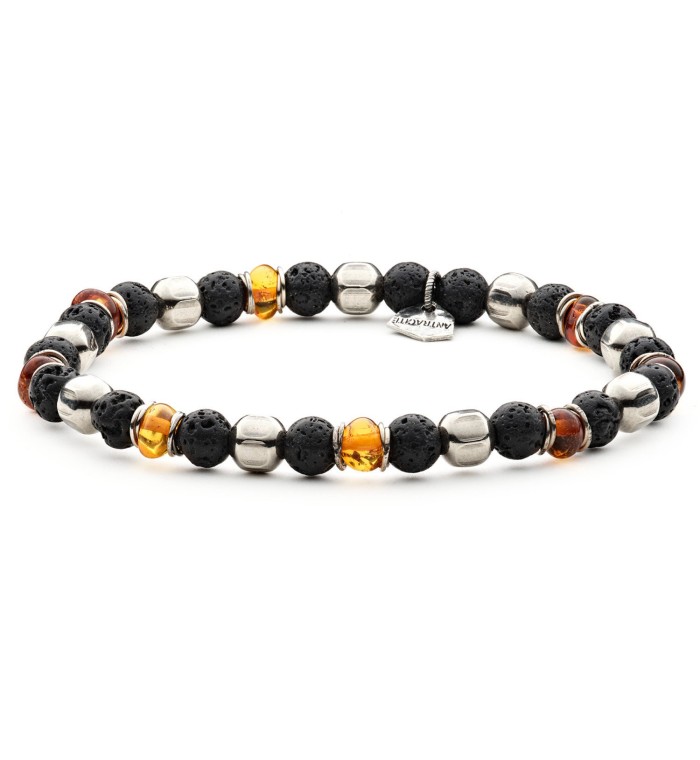 EKTOR - Men's bracelet in Amber and natural hard stones