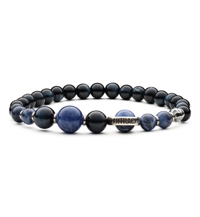 TERRA - Men's bracelet made of sterling silver and natural stones
