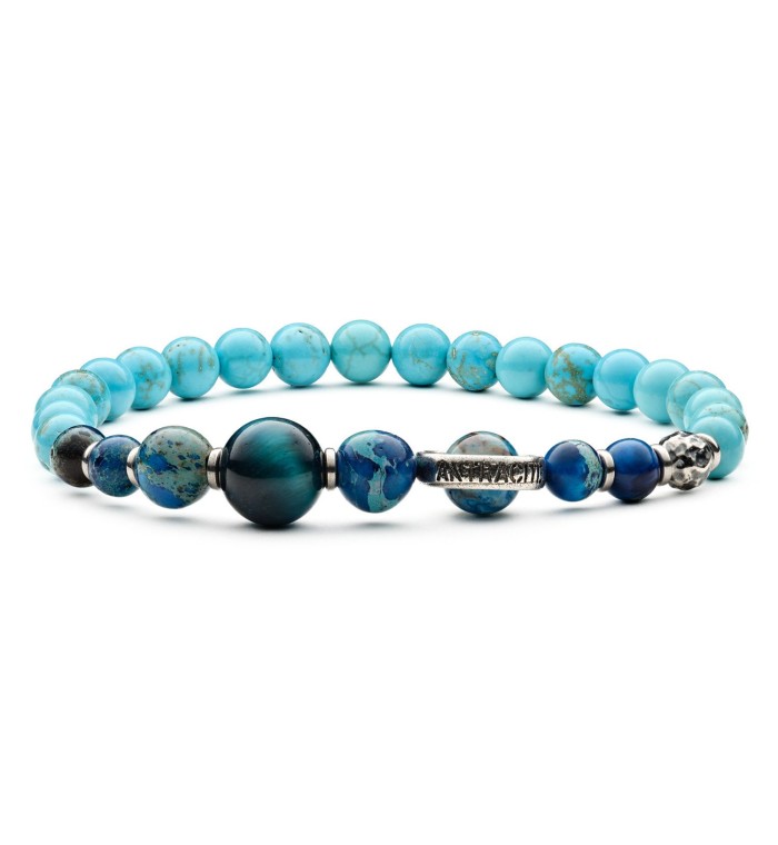 NETTUNO - Men's bracelet made of sterling silver and natural stones