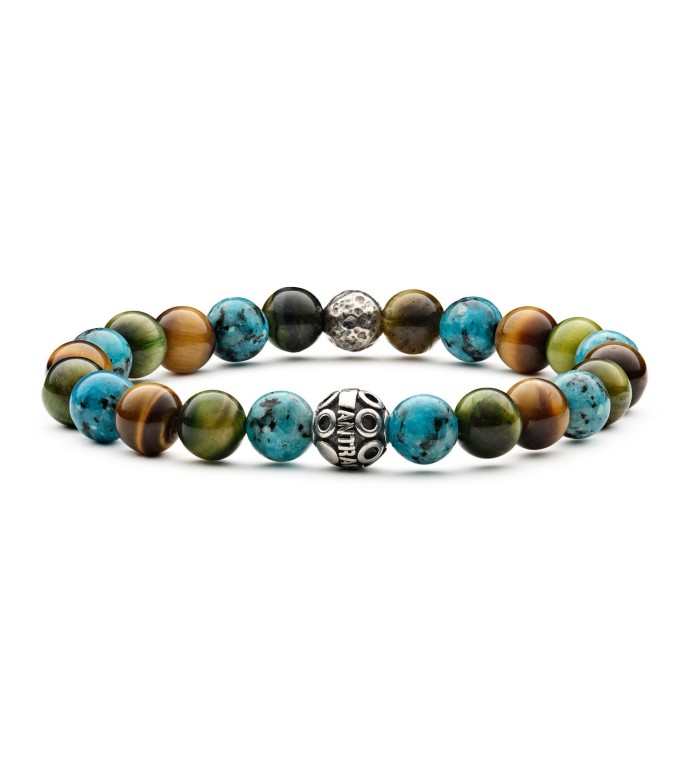 Bracciale uomo pietre e argento