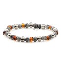 DANDY - Men's bracelet in Amber and natural hard stones