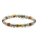 ARTU' - Men's bracelet in Amber and natural hard stones