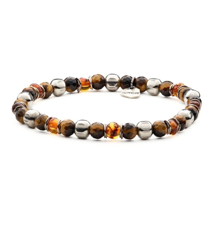 EDGAR - Men's bracelet in Amber and natural hard stones