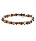 EDGAR - Men's bracelet in Amber and natural hard stones