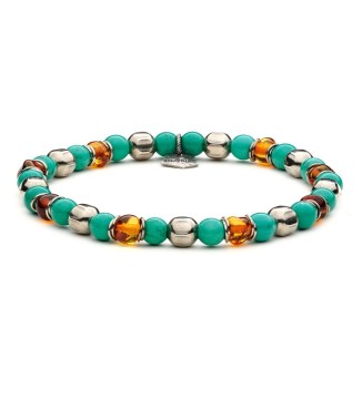 JASON - Men's bracelet in Amber and natural hard stones