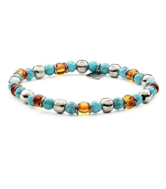 LEON - Men's bracelet in Amber and natural hard stones