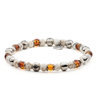AMLETO - Men's bracelet in Amber and natural hard stones
