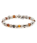 AMLETO - Men's bracelet in Amber and natural hard stones