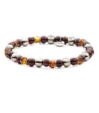 ROMEO - Men's bracelet in Amber and natural hard stones