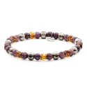 YARI - Men's bracelet in Amber and natural hard stones