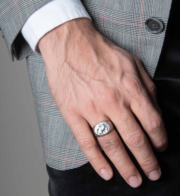 Men's silver ring - BARONE