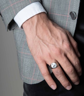 Men's silver ring - CAVALIERE