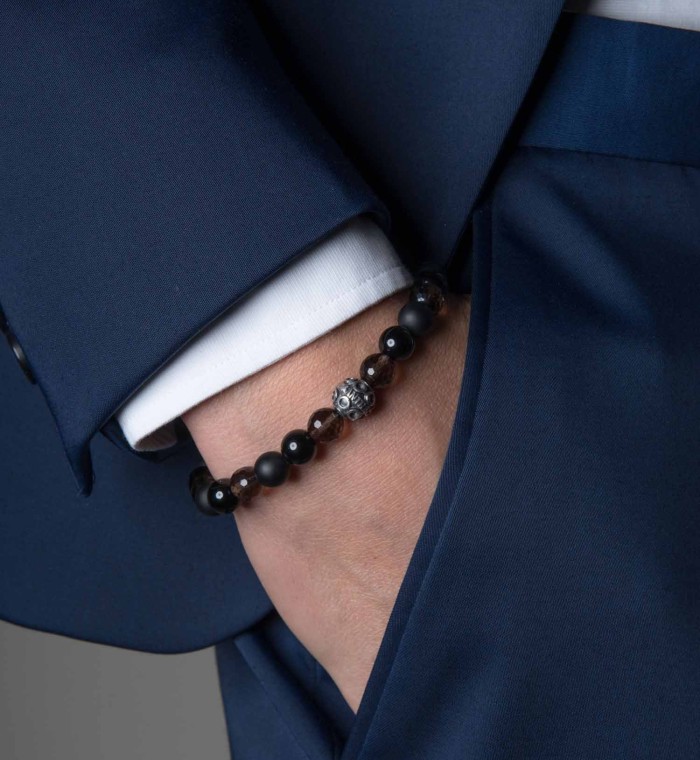 Bracelet for men stone and ailver