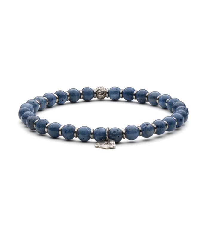 bracciale da uomo in corallo blu