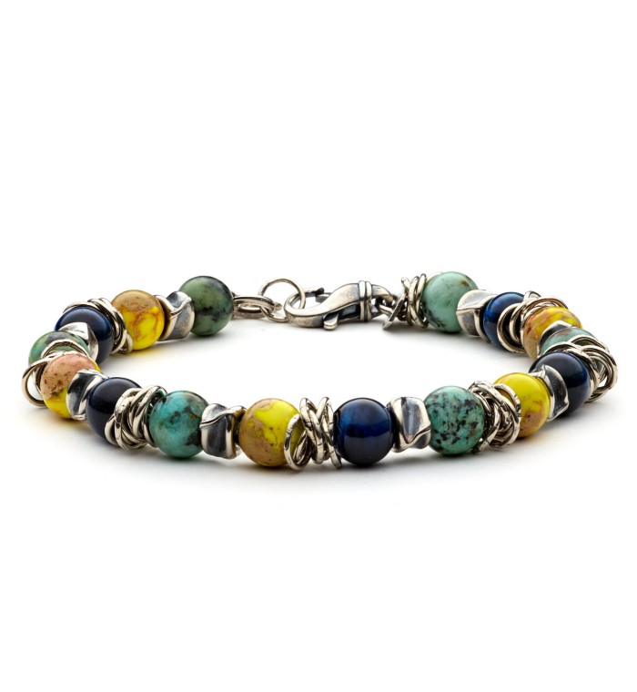bracciale argento e pietre dure