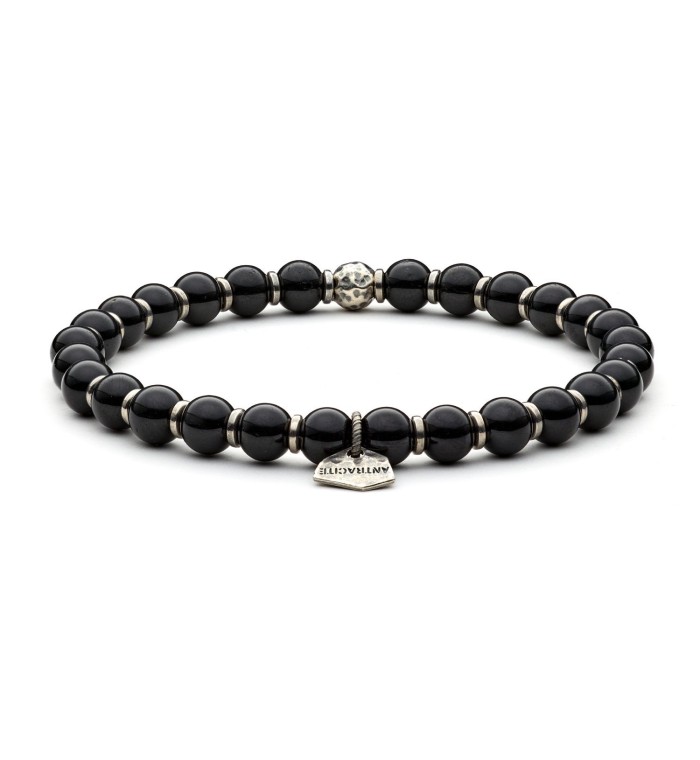 TORMALINA NERA - Bracelet for man, natural stone 100% Made in Italy
