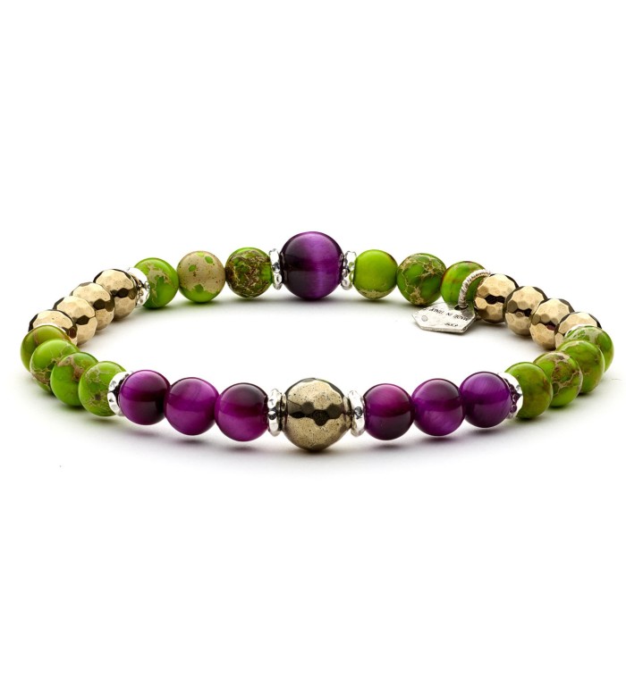 CIRCUS - Men's and women's bracelet in silver sterling and natural colored stones