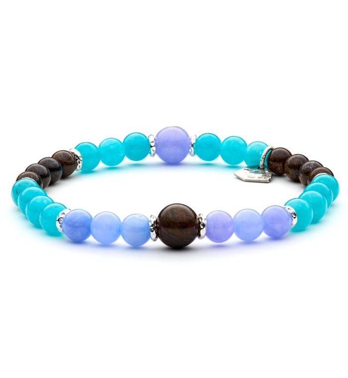 ROY - Men's and women's bracelet in silver sterling and natural colored stones