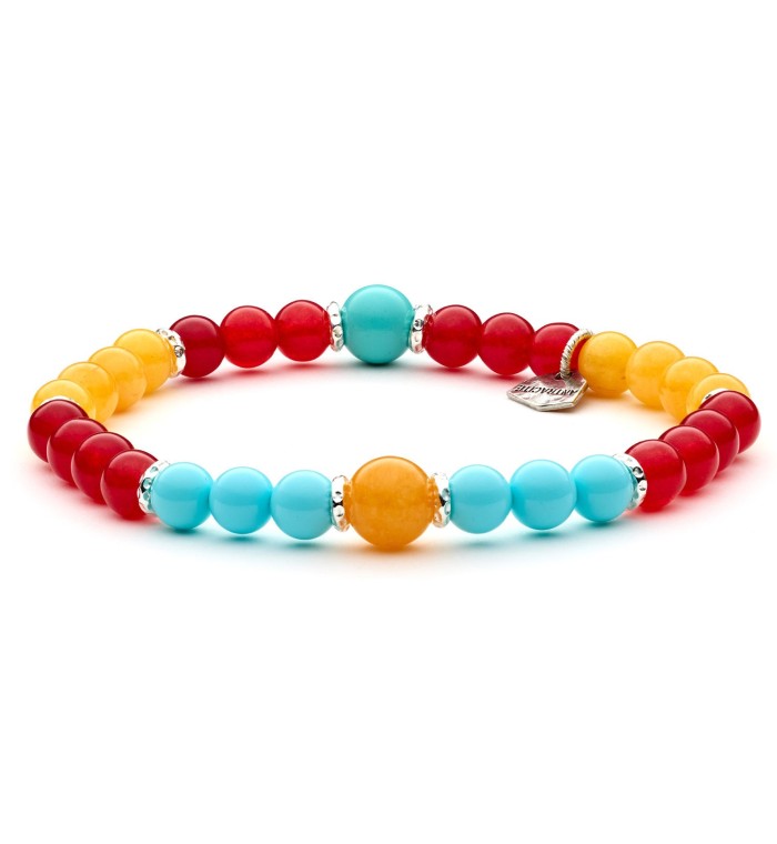 LOVE - Men's and women's bracelet in silver sterling and natural colored stones