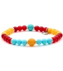 LOVE - Men's and women's bracelet in silver sterling and natural colored stones