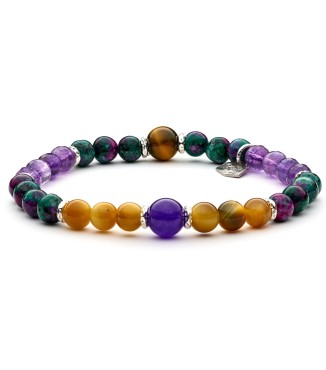 VOGUE - Men's and women's bracelet in silver sterling and natural colored stones