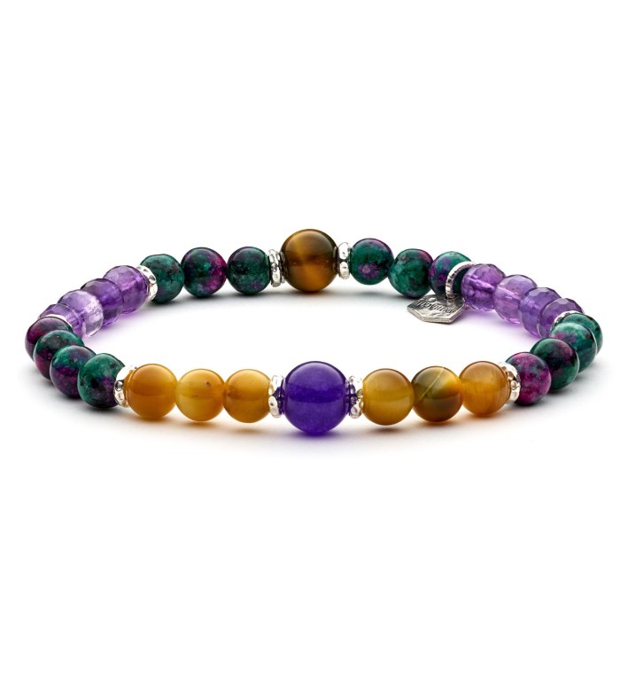 VOGUE - Men's and women's bracelet in silver sterling and natural colored stones