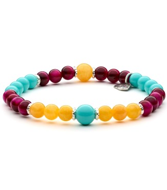 GLAMOUR - Men's and women's bracelet in silver sterling and natural colored stones