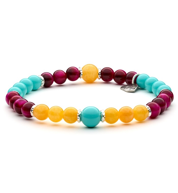 GLAMOUR - Men's and women's bracelet in silver sterling and natural colored stones