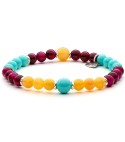 GLAMOUR - Men's and women's bracelet in silver sterling and natural colored stones