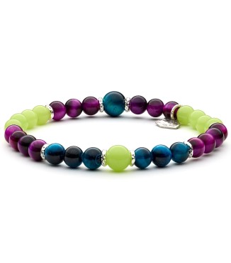 POSTER - Men's and women's bracelet in silver sterling and natural colored stones