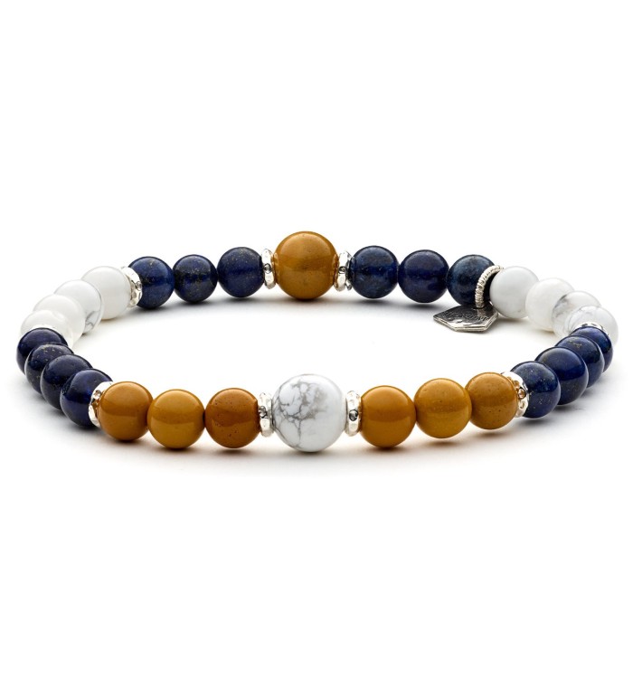 CANVAS - Men's and women's bracelet in silver sterling and natural colored stones
