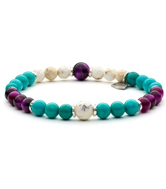 MARILYN - Men's and women's bracelet in silver sterling and natural colored stones