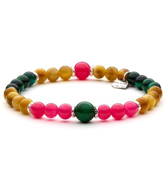 STOCK - Men's and women's bracelet POP Design in silver sterling and natural colored stones