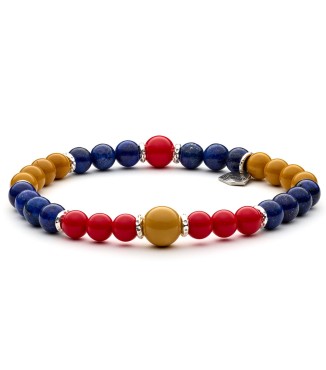 WOW! - Men's and women's bracelet POP Design in silver sterling and natural colored stones