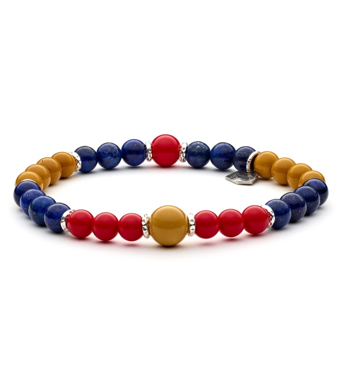 WOW! - Men's and women's bracelet POP Design in silver sterling and natural colored stones
