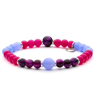 SMACK! - Men's and women's bracelet POP Design in silver sterling and natural colored stones