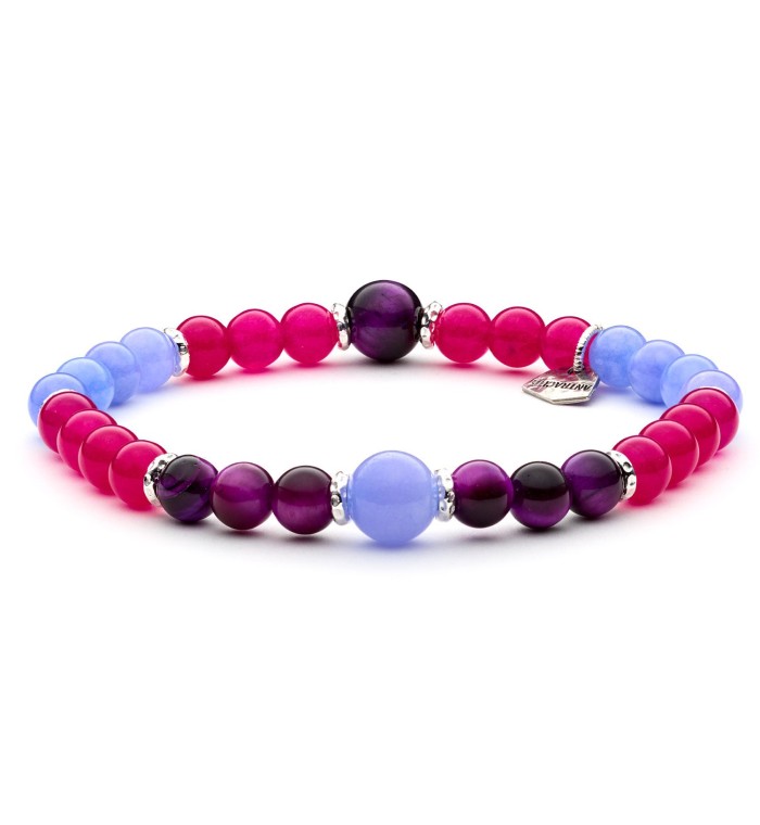 SMACK! - Men's and women's bracelet POP Design in silver sterling and natural colored stones