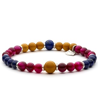 ANDY - Men's and women's bracelet in silver sterling and natural colored stones
