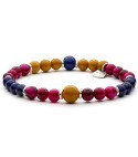 ANDY - Men's and women's bracelet in silver sterling and natural colored stones