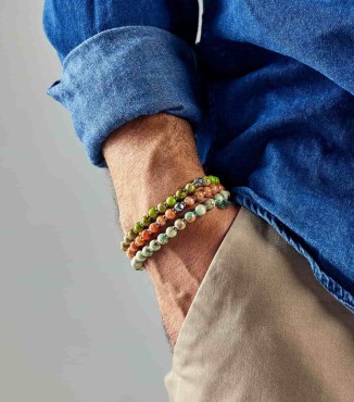 Silver sterling bracelet and natural stone 2