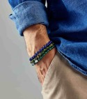 MALACHITE - Bracciale da uomo e donna in argento e pietre naturali