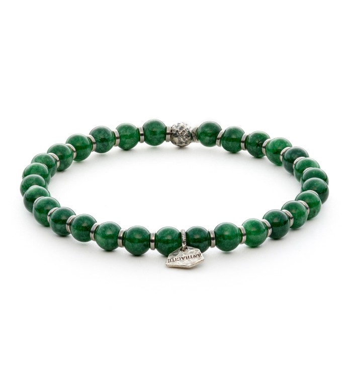 bracciale pietra giada verde e argento