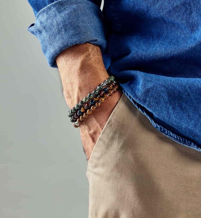 LIBERTY - Silver sterling bracelet and natural stones
