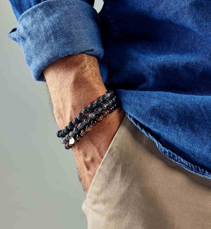 FREEDOM - Silver sterling bracelet and natural stones