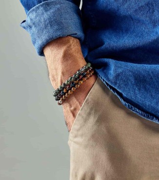 Bracciale uomo monocolore serpentina e argento invecchiato 2