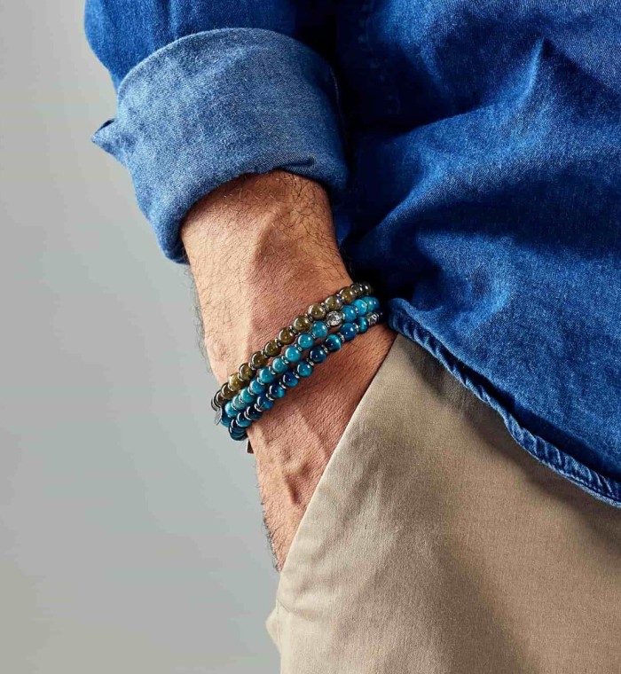 MOMO - Bracciale da uomo e donna in argento e pietre naturali